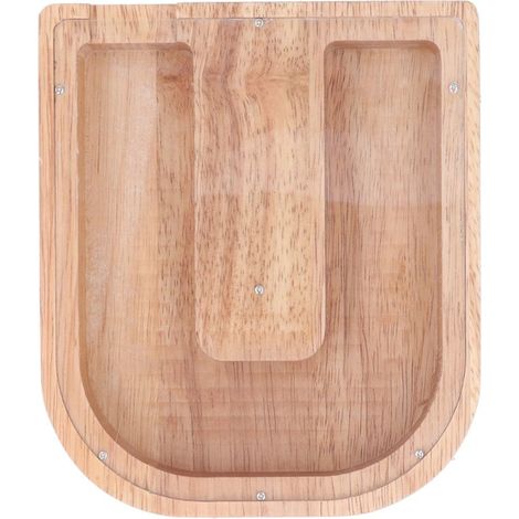 Coffret à monnaie transparent personnalisé avec lettre en bois pour enfants - Tirelire éducative (1/5)
