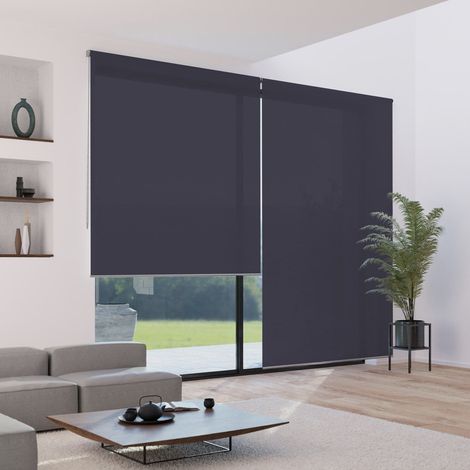 Madecostore – Store enrouleur voile mesh gris anthracite L54 x H250cm – Tissu 65% polyester, 35% nylon – Mécanisme à chaînette – Installation murale ou plafond (1/4)