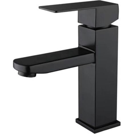 Robinet de lavabo et robinet d'eau froide, noir mat (1/5)