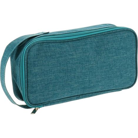 Kabelaufbewahrungstasche aus bedrucktem polyester mit reissverschluss - entenblau - Tendance (1/4)