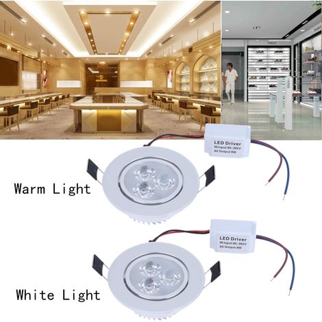 Spot encastré LED 9W, intensité réglable, pour vitrines à bijoux d'hôtels