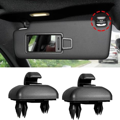 ganci a clip neri per aletta parasole auto, accessorio compatibile con Audi A3/A4L/A5/A6L/Q3/Q5, supporto per stivaggio interno senza modifiche (1/5)