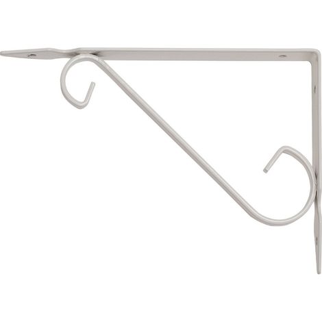 Trade Shop - Reggimensola Supporto Staffa Reggi Mensola In Ferro Battuto 19x24cm Bianca -