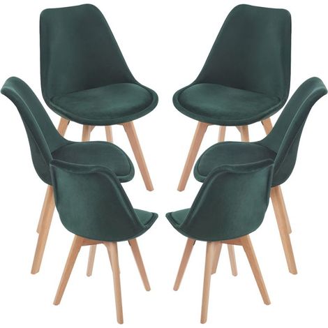 Packs Sillas Comedor - Pack 6 Sillas Synk Terciopelo - Verde oscuro (1/5)