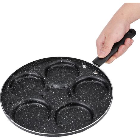 5 runde Bratpfanne mit 5 Löchern, antihaftbeschichtet, ideal zum Braten von Eiern, für die Küche und zum Frühstück (1/5)