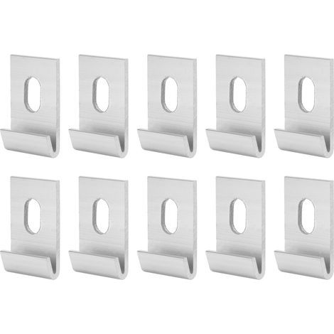 10 pièces Clips de Base fixations à crochets attaches serres en aluminium ensemble de fixation argent (1/5)