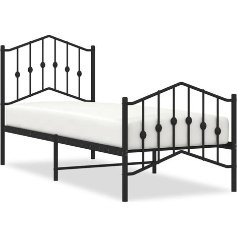 Maison Exclusive - Giroletto con Testiera e Pediera Metallo Nero 75x190 cm (1/5)