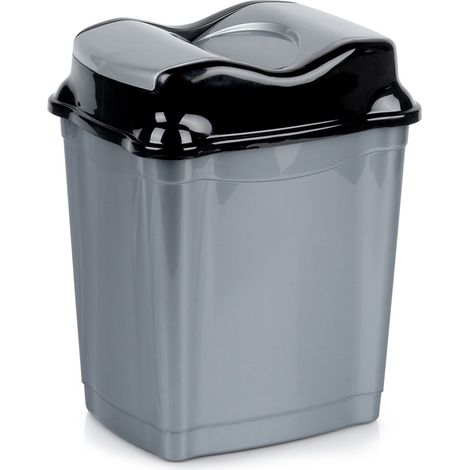 Kunststoff-Mülleimer für Küche und Bad, grau, 9 l