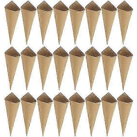 Cent longues feuilles de papier kraft pour cornets de confettis de mariage en forme de pétale (1/5)
