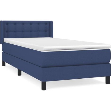 Cadre de lit en tissu, matelas inclus, bleu, 80 x 200 cm (1/5)