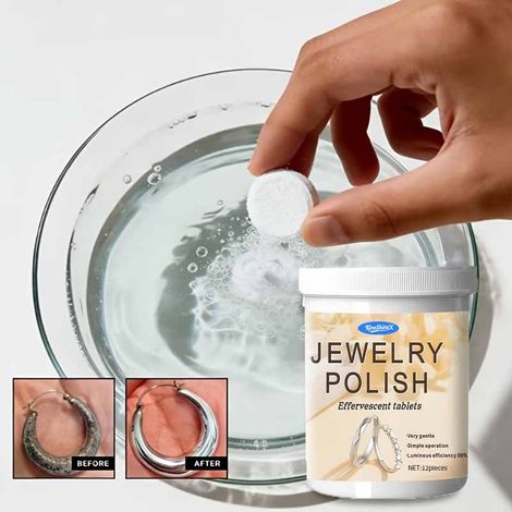 KineShineX Brausetabletten zur Schmuckreinigung: Tabletten zur Reinigung, Fleckenentfernung, Antioxidation und Pflege von Schmuck. (1/5)