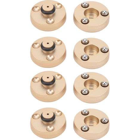 Pieds d'isolation pour enceintes HiFi, amortisseurs de vibrations en aluminium 39 x 24 mm avec billes, pour enceintes, caissons de basses, lecteurs CD/DVD et amplificateurs IF4023G, couleur or (1/5)