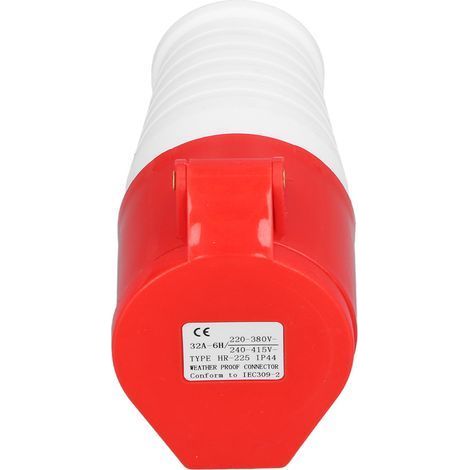 Prise industrielle 5 broches 32A, IP44, étanche à l'eau et à la poussière, connecteur d'aviation 220-380V/240-415V (1/5)