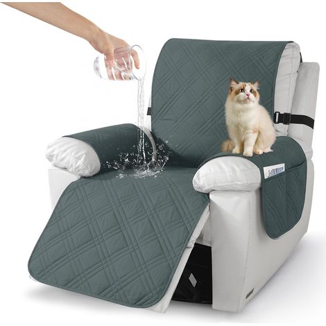 Housse de fauteuil, Protection de fauteuil imperméable, Housse de fauteuil avec poches latérales, Protège-fauteuil avec protège-accoudoirs, Siège antidérapant pour fauteuil relax et fauteuil TV (1/5)