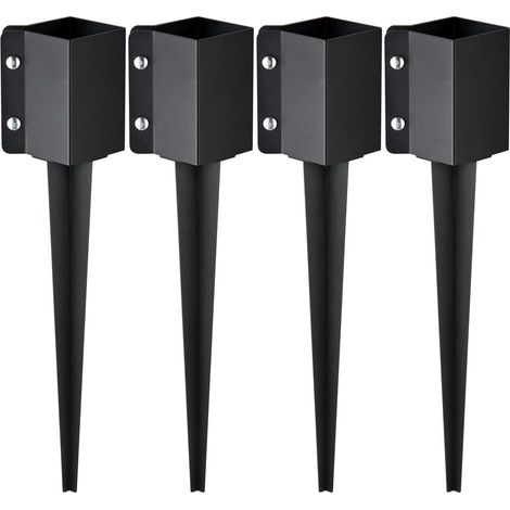 89x89 mm Lot de 4 Piquets d'Ancrage Support Poteau Acier Fixation au Sol pour Clôture Jardin et Boîte aux Lettres (1/5)