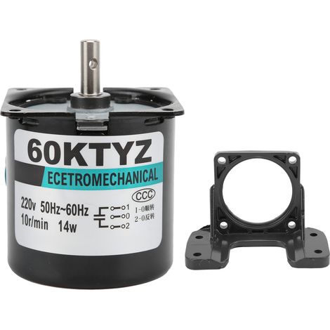 Moteur synchrone AC 14W à aimant permanent, couple élevé 2 voies, arbre central avec support XD60KTYZ (10 tr/min, AC220V) (1/5)