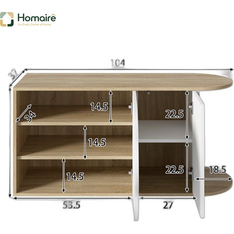 Flur- Garderobenschrank weiß aus Polyester 104 x 37 x 50 cm HOMAIRE (1/5)