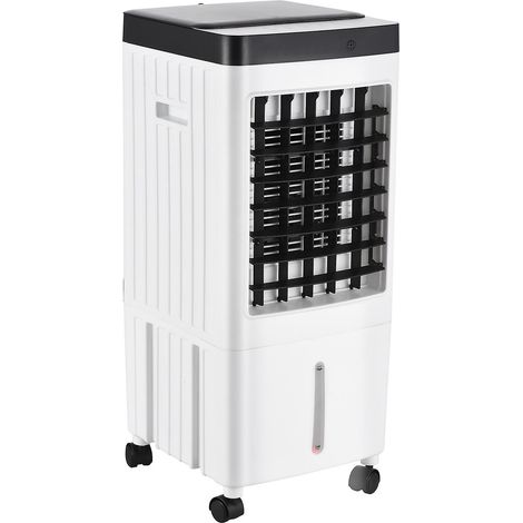 Refroidisseur d’air portable évaporatif 2000 m³/h – Ventilateur mobile 3 vitesses avec minuterie 7,5 h, oscillation 90° et télécommande pour pièce 20–30 m² 1 pièce, Blanc