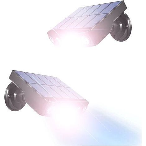 Lot de 2 Lampe Solaire Exterieur,Applique Lampe Solaire Exterieur Detecteur de Mouvement,360° Spot Solaire Exterieur [1200mAh] étanche Lanterne Applique Solaire Exterieur Jardin (Noir) (1/5)