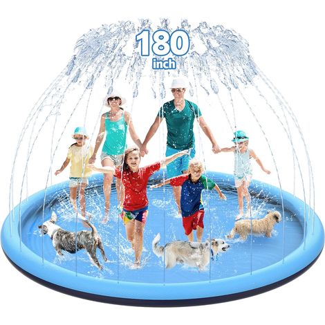 450cm Anti Slip Splash Mat for Kids and Dogs Thick Sprinkler Water Toys Summer Outdoor Paddling Pool Extra Large Kids (1/5)