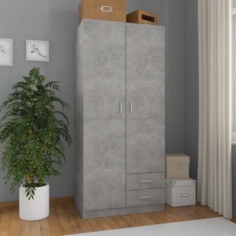 Garde-robe Gris béton 80x52x180 cm Aggloméré vidaXL