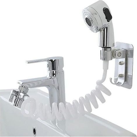 DOUCHETTE À MAIN DOUCHE PORTABLE LAVABO TUYAU ANTI-CALCAIRE CAMPING 8827 (1/3)