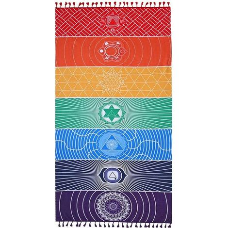Tapis de yoga bohème mandala 150 x 75 cm 1 pièce, multicolore, 150 x 75 cm serviette de plage, tapis de yoga, décoration murale ethnique (1/5)