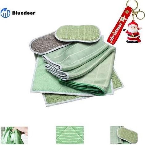 Set of 6 Cloth Bamboo Microfiber for Glass Mirrors Tiles Body Microfiber Bamboo Glass Household bathroom (1/5)