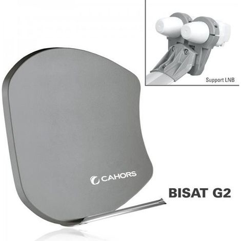 Parabole Satellite - CAHORS - BISAT G2 - Gris - 2 LNB Single - Support 6°