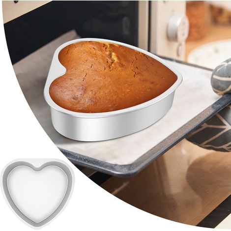 Molde para pasteles de 8 pulgadas con forma de corazón, antiadherente, ideal para hornear pasteles, cumpleaños y bodas. (1/4)