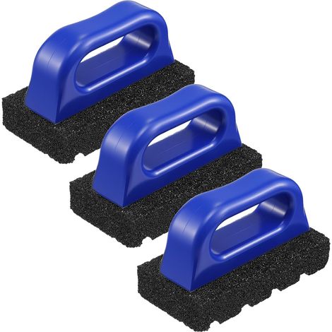 Ensemble de 3 pièces pour béton avec poignées pour lisser, nettoyer et enlever les marques (bleu) (1/5)