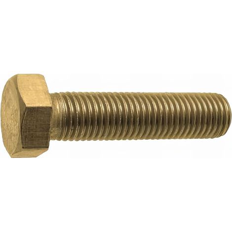 100 Vis métaux tête hexagonale Laiton DIN933 - diamètre 5,0 mm - Longueur 30 mm mm - Diamètre 5 mm