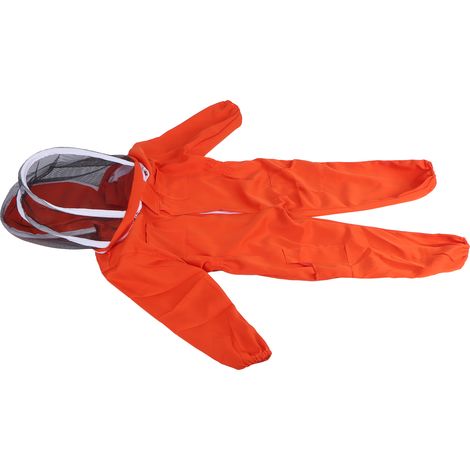 Combinaison d'apiculture une pièce avec voile et capuche pour enfants (Orange L) (1/5)