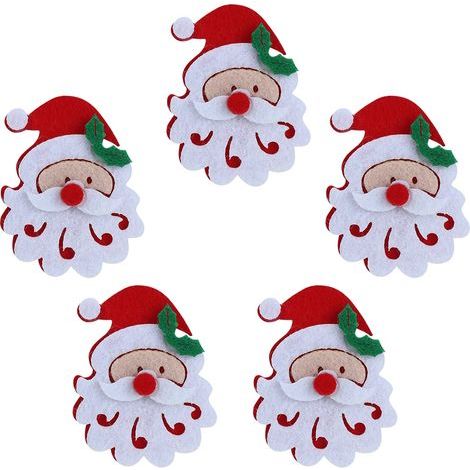 20 pièces/sachet de patchs en tissu pour décorations de Noël : Père Noël, renne, flocons de neige, accessoires de Noël, tête de Père Noël (1/5)