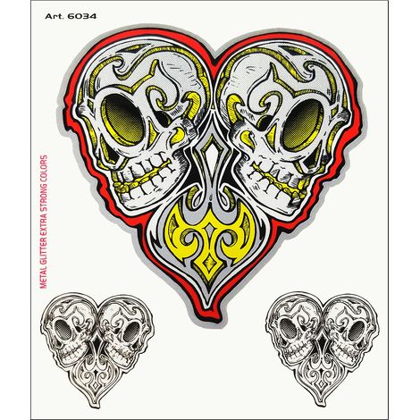 Adesivi Stickers Teschio Sciabola 10 x 12 cm (1/2)