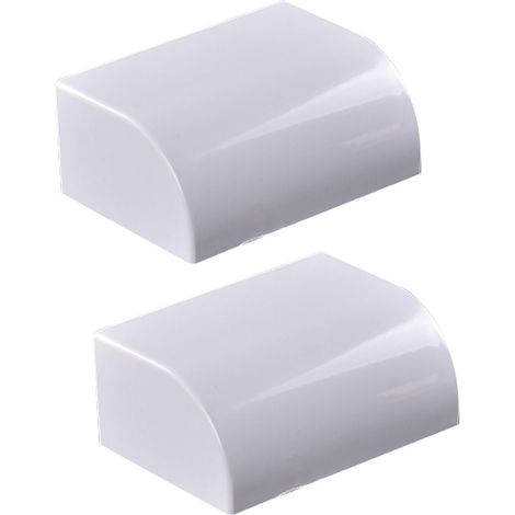 2 Pezzi Connettore Angolare Per Canaline Passacavi 60X40mm, Angolo Esterno Con Curva, Colore Bianco
