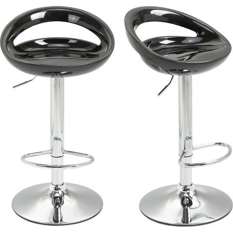 Lot de 2 tabourets de bar réglables FIONA noirs (1/4)