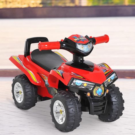 Quad de juguete para niños de 12 a 36 meses, Dimensiones: 60 cm de largo x 38 cm de ancho x 42 cm de alto, Efectos de luz y sonido, Rojo y negro