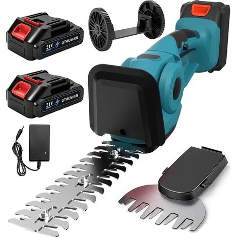 Akku-Heckenschere für Makita Akkus,2-in-1 Akku Grasschere und Strauchschere, Elektrische Gartenschere mit 2x2,0Ah Batterien & Ladegerät,Schnittbreite 12cm, Schnittlänge 23cm, für Garten,Hof und Rasen (1/5)