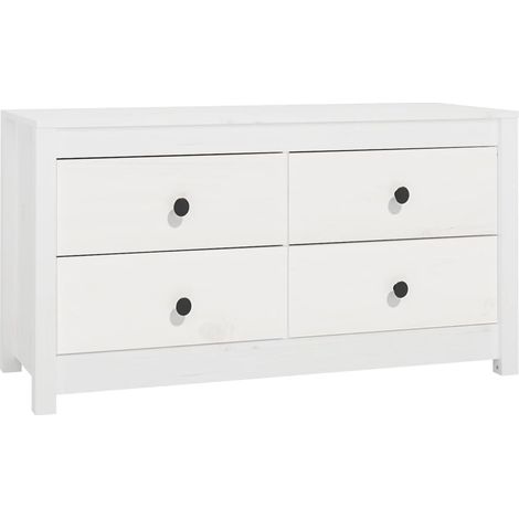 Buffet bas Commode salon,Armoire latérale Blanc 100x40x54 cm Bois de pin massif -43725 (1/5)
