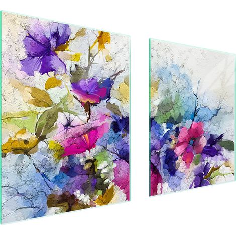 GLASSCHUTZPLATTE FÜR HERD 85x52 BLUMEN (1/5)
