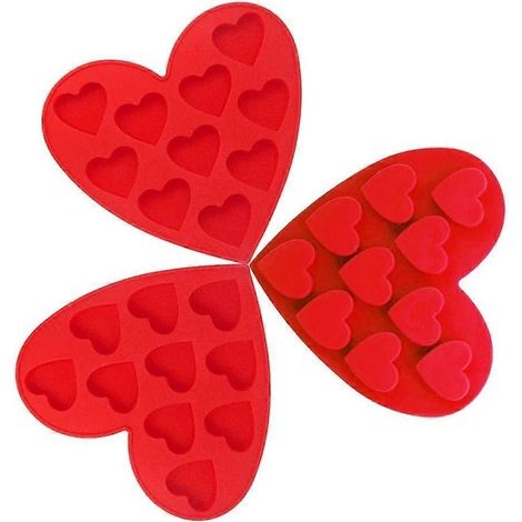 Moules à bonbons et chocolats en silicone rouge (lot de 3) (1/5)