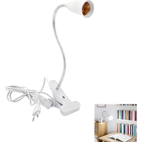 1 Stück – Universal-Clipleuchte mit europäischem Standardstecker (weiß, rund) (1/5)