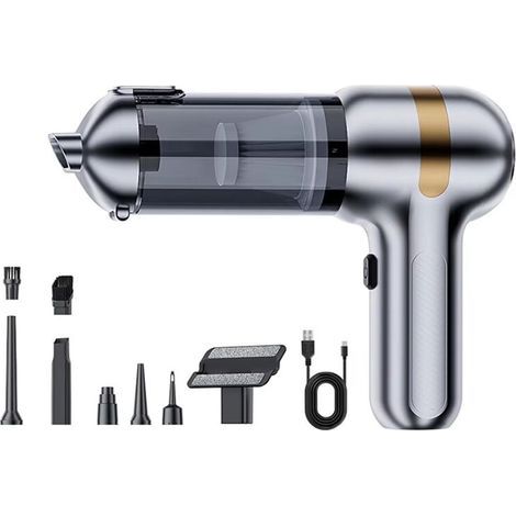 Aspirateur à Main 4 en 1 pour Voiture, Aspirateur Portable pour Voiture, Moteur Sans Fil et Sans Balais, Aspirateur Rechargeable (1/2)