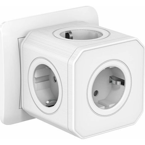 Multiprise murale cube 5 en 1 – Protection contre les surtensions 800 joules – 4000W/16A – Matériau ignifuge V0 – Design compact pour voyage (1/5)