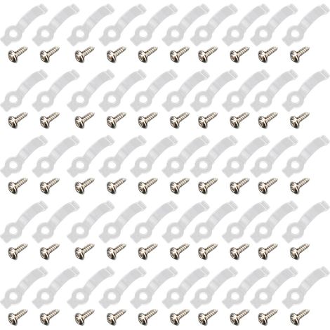 50 Pièces de Fixations Robustes pour LED, Faciles à Installer avec Vis, Idéales pour Éclairage Portable et Fêtes en Famille