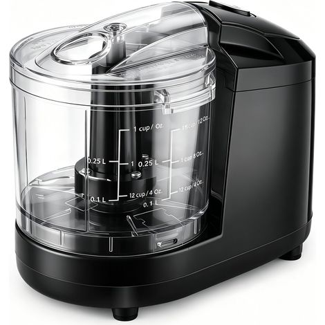 Mini Hachoir Électrique 350ml, 200W pour Hacher Viandes, Légumes, Noix et Herbes avec Lames Inox – Petit Mixeur Multifonctions, Bol Compact et Sécurisé (1/5)