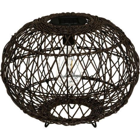 Lampe solaire en métal marron foncé D 31 x H 25 cm - Atmosphera (1/4)