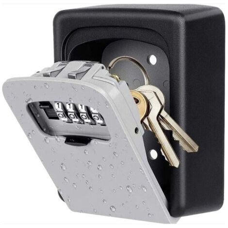 Boîte à Clé Sécurisée,Boite a Clefs Murale,Boite a cle avec Code à 4 Chiffres Haute Sécurisée étanche à l'eau et à la Rouille,pour Intérieur Extérieur Maison Bureau Garage École Gymnase