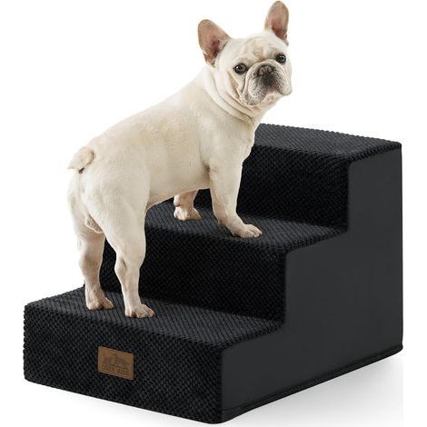 Hundetreppe mit 3 Stufen, rutschfest, aus hochdichtem Schaumstoff, waschbarer Bezug, für Bett oder Sofa (1/5)